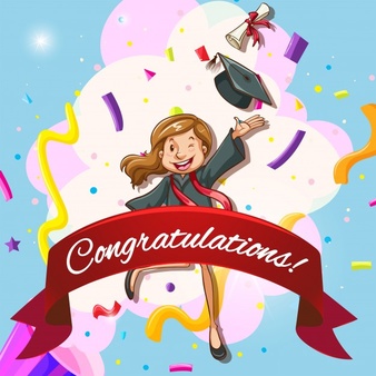 card template for congratulations with woman in graduation gown 1308 3024